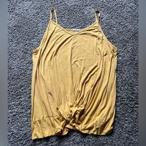 Yellow 2X Tank Top, with Twist Hem